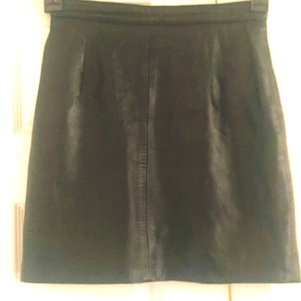 Vegan leather mini skirt by Mieka. Size 6